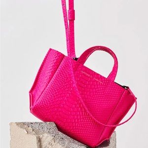 AMPERSAND AS APOSTROPHE MICRO-TOTE / NEON PINK PYTHON